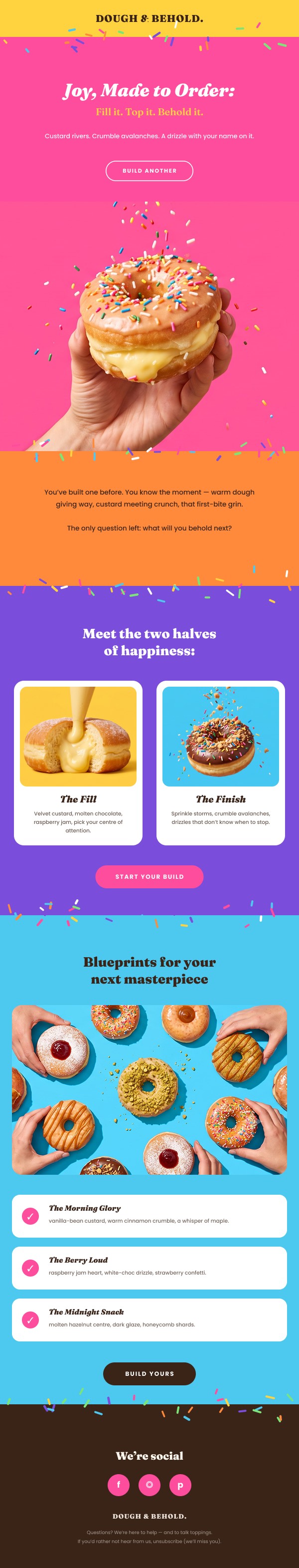 Email design for a food brand