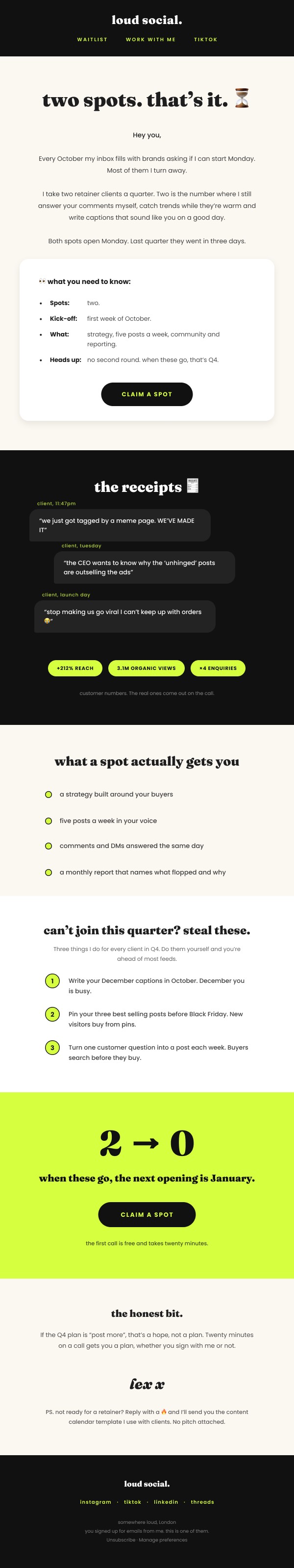 Loud Social concept email