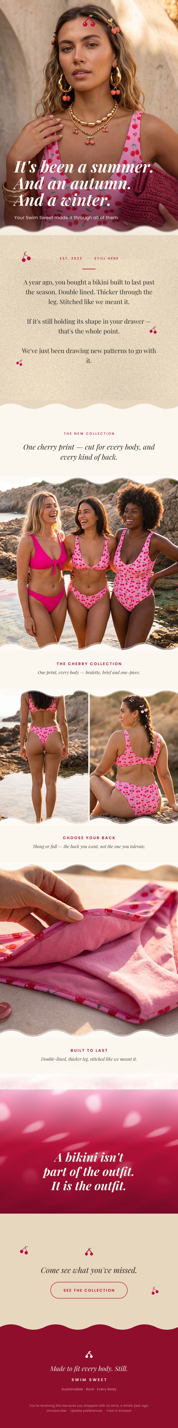 Email design for a swimwear brand